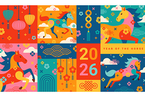 Chinese New Year 2026 Horse, an Illustration by kotoffei