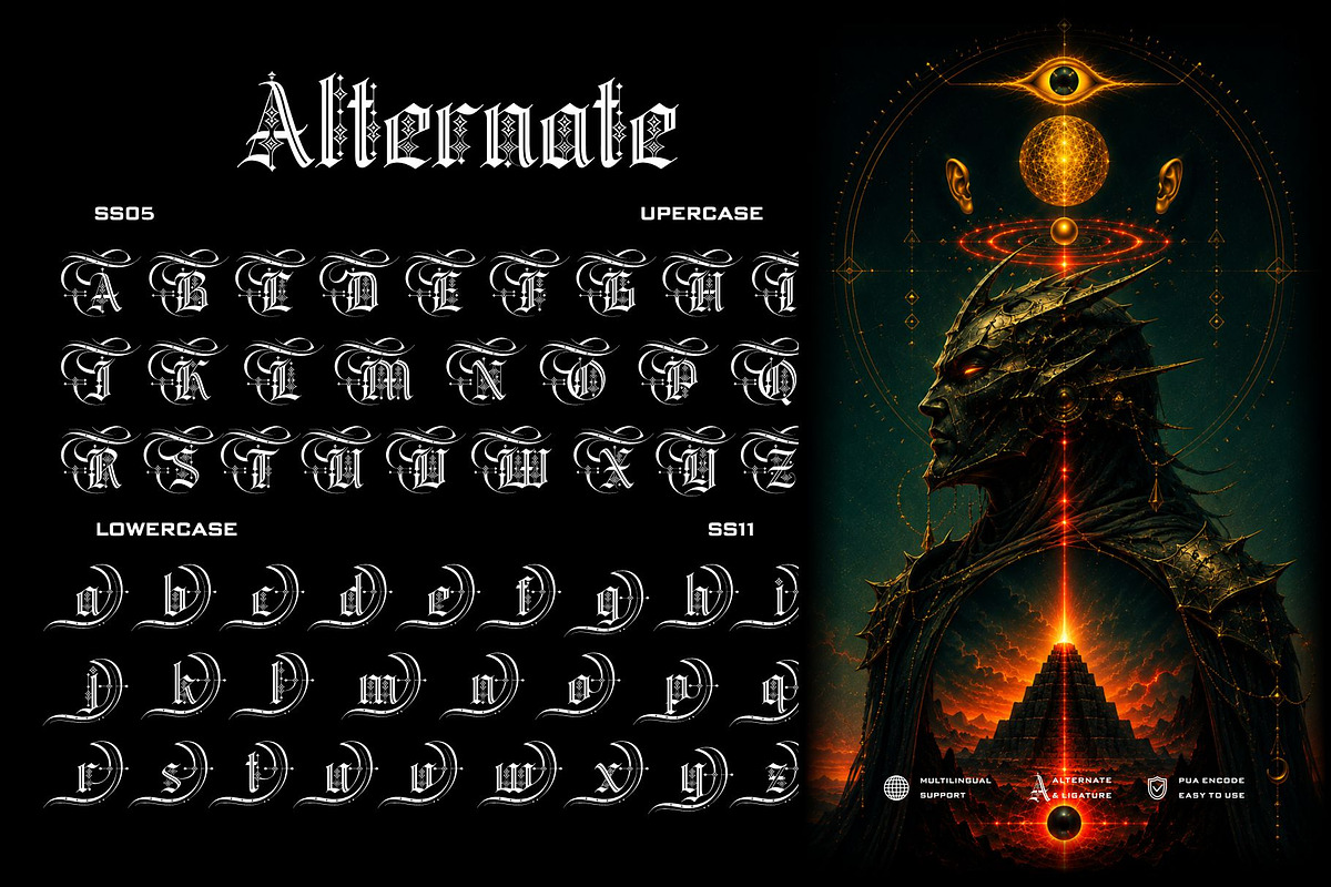 Magic Round Typeface, a Blackletter Font by alit design (Photo 7 of 18)