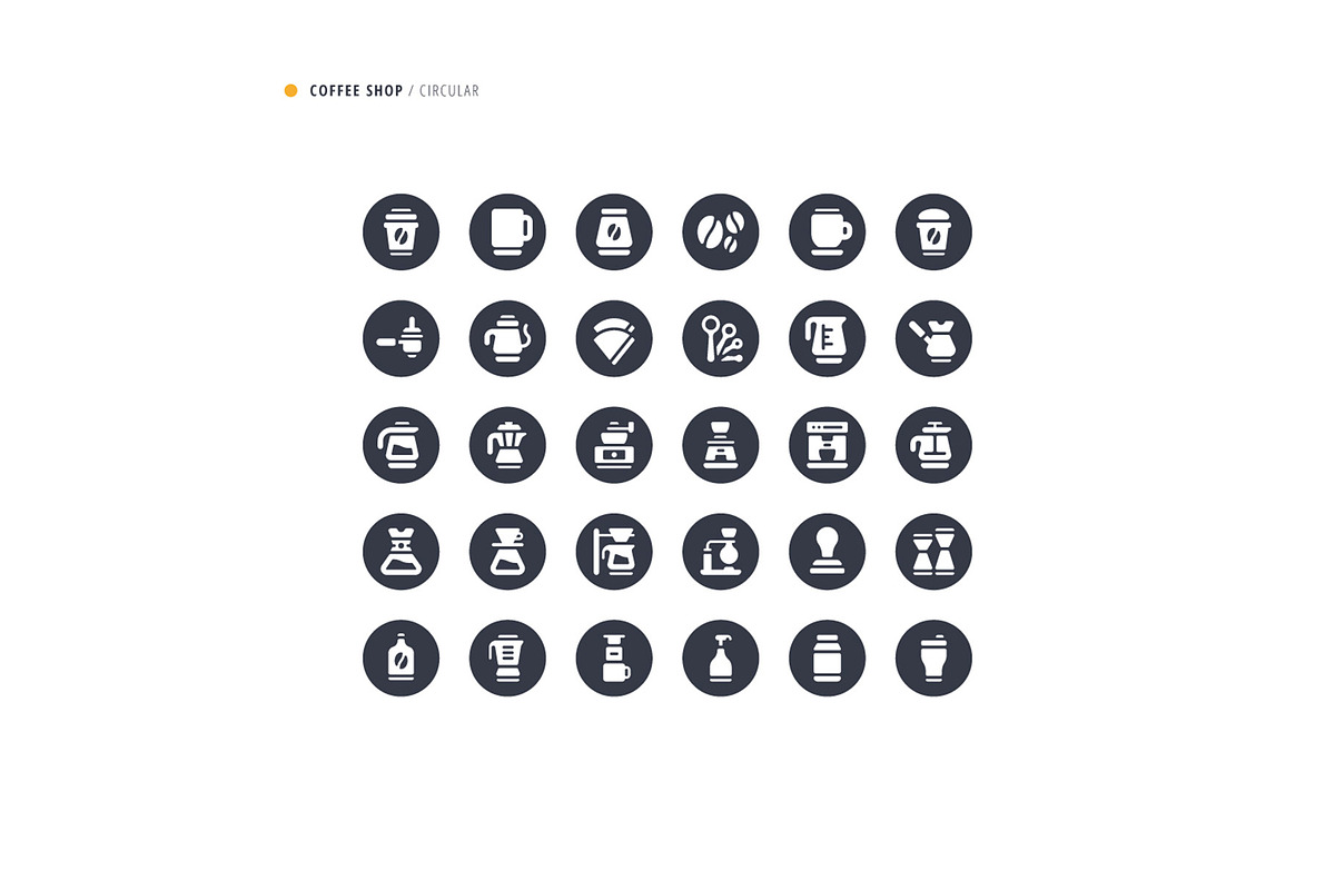 Coffee Shop Icon Set, a Solid Icon by microstd (Photo 3 of 3)
