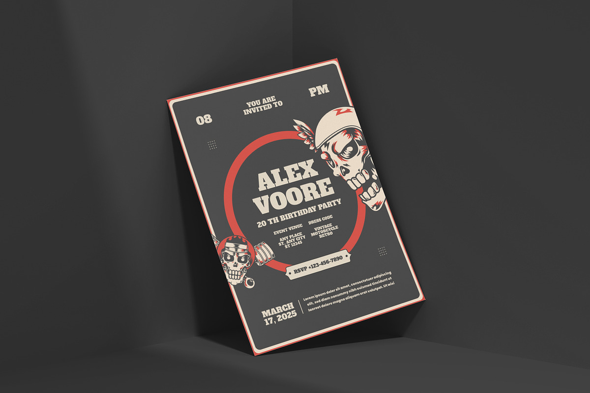 Skull - Birthday Invitation, a Print Template by VUNIRA (Photo 2 of 2)