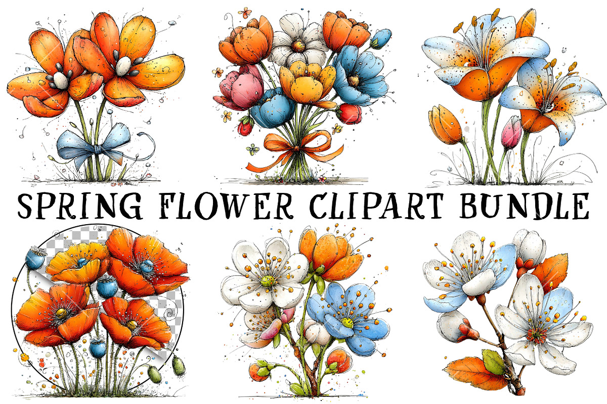 Spring Flower Clipart Bundle, an Illustration by OK Design (Photo 2 of 6)