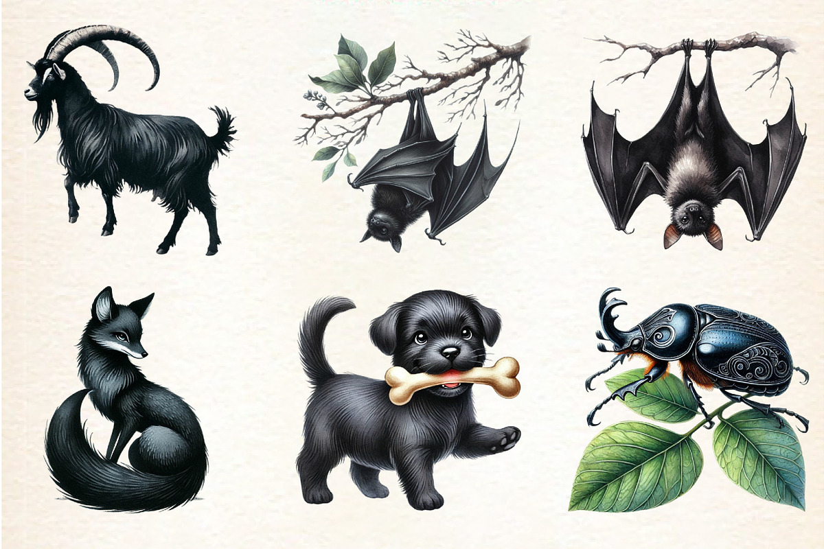 Black Animal Clipart, Animals Svg Pn, an Illustration by DreamArtGraphic (Photo 4 of 4)