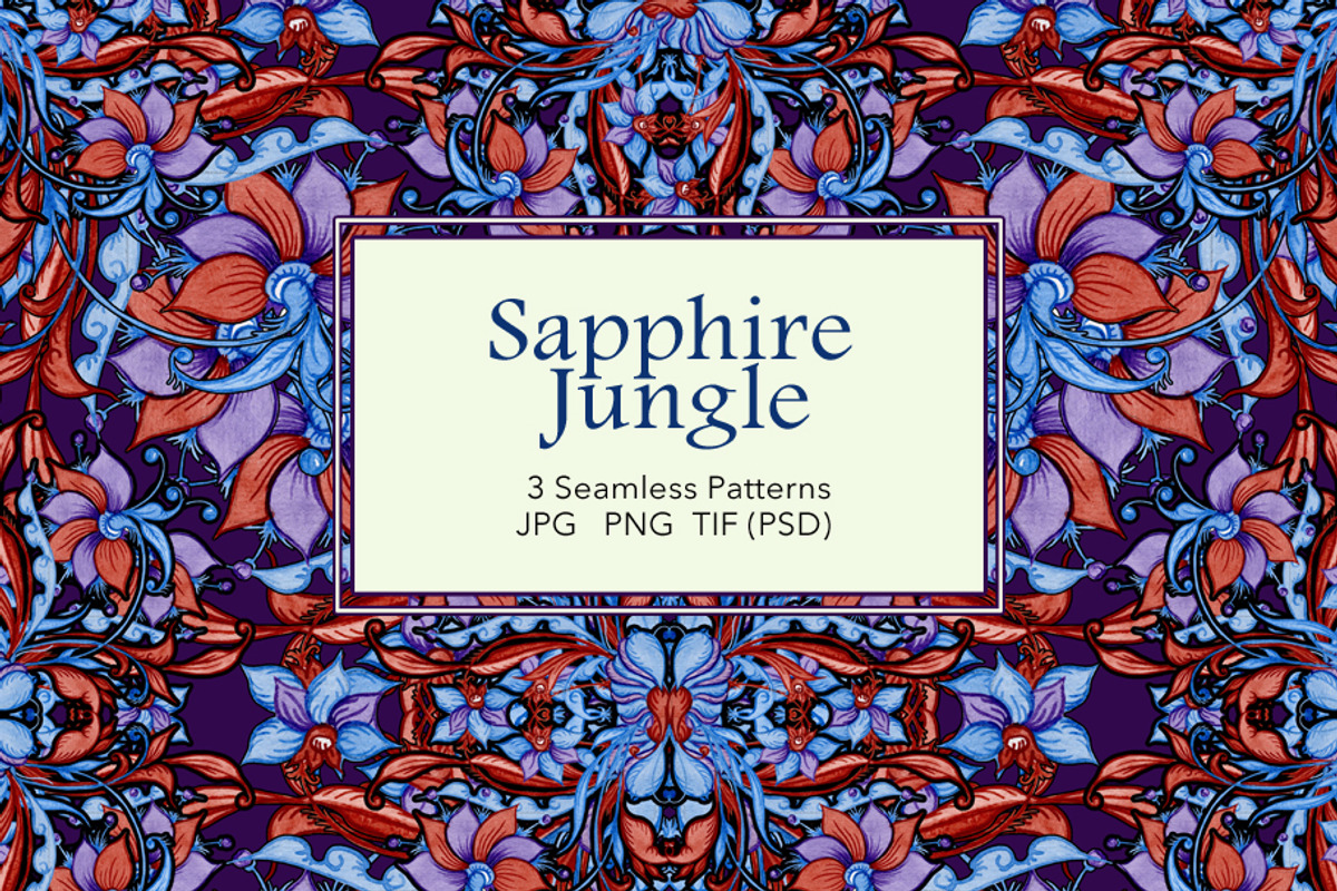 Sapphire Jungle, a Texture Illustration by ilustrinna (Photo 1 of 8)