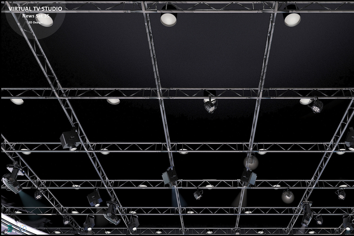 Virtual TV Studio News Set 35, an Architecture 3D Model by akerStudio (Photo 34 of 39)