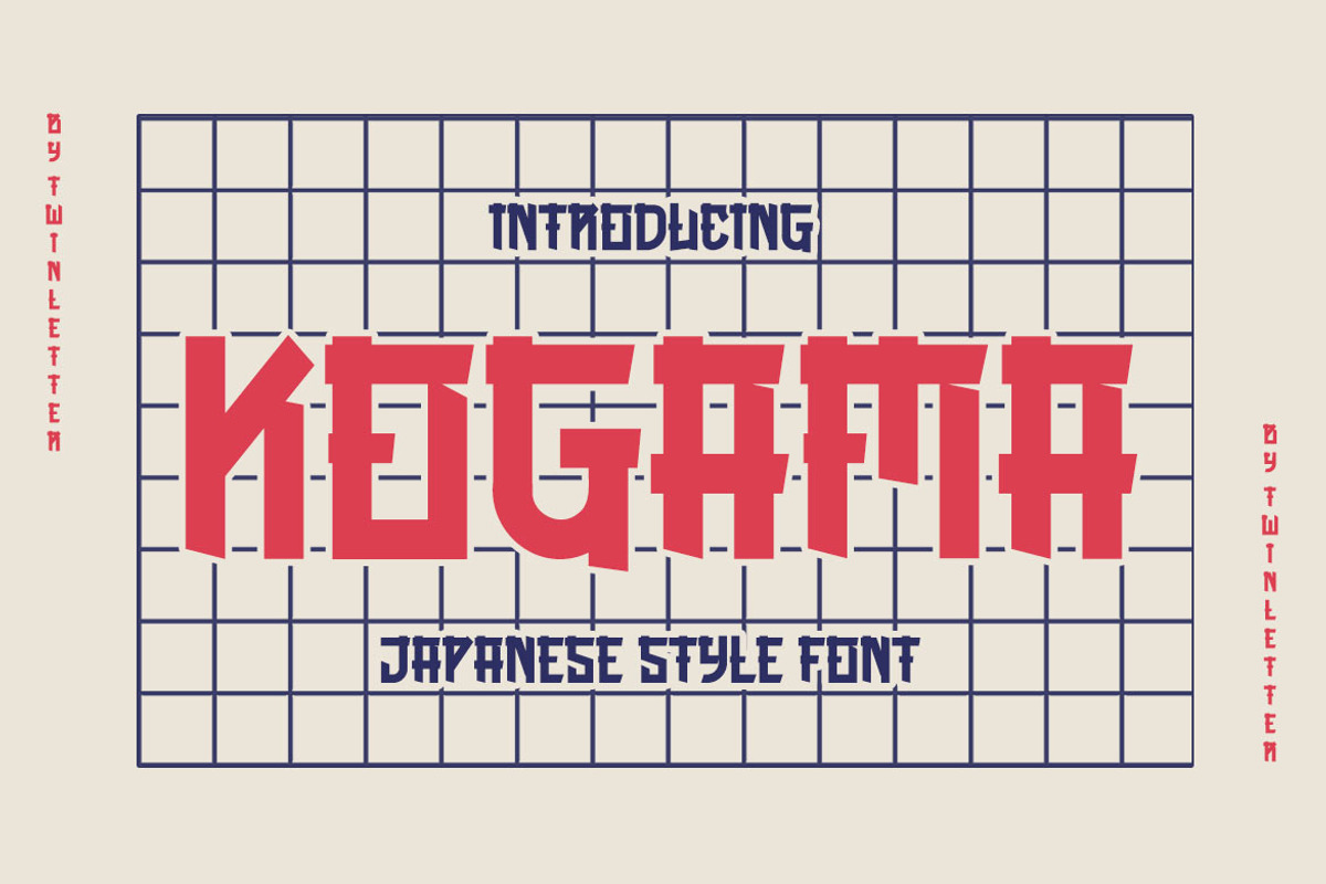 KOGAMA - Japanese style font, a Font by twinstd (Photo 1 of 10)