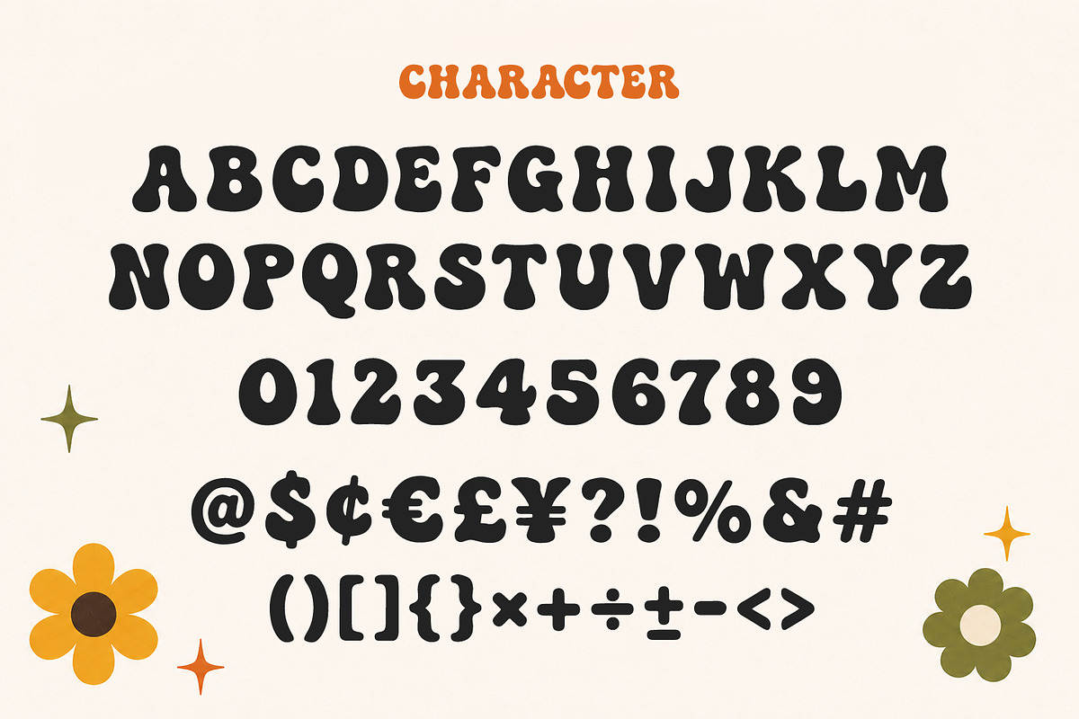 Boosta Nose Retro Psychedelic Font, a Sans Serif Font by Maulana Creative (Photo 5 of 7)