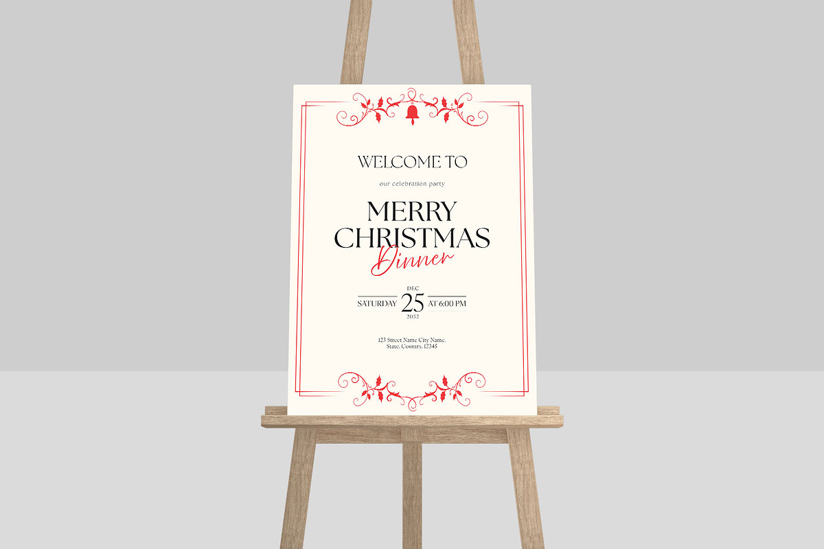 Christmas Welcome Sign Template, a Poster Template by BrandPacks (Photo 4 of 5)