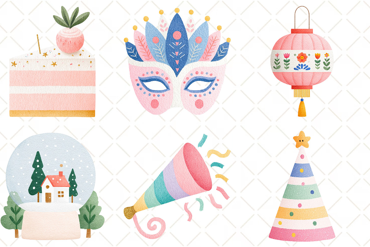 Happy New Year Clipart, an Illustration by Black Bird Studio (Photo 6 of 6)