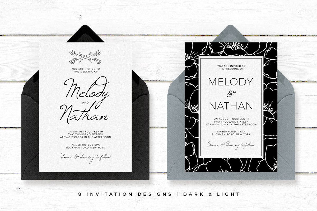 Petal Noir - Wedding Suite, an Invitation Template by AM Studio (Photo 2 of 9)