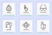 Triathlon | 16 Thin Line Icons Set, an Outline Icon by Alex Blogoodf (Thumbnail 6 of 11)