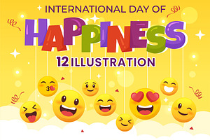 12 World Happiness Day Illustration