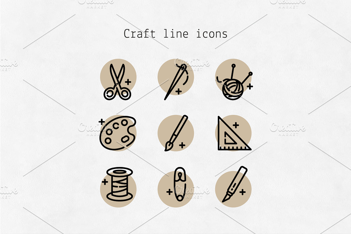 Craft line icons, an Outline Icon by Lyolya Profitrolya (Photo 1 of 2)
