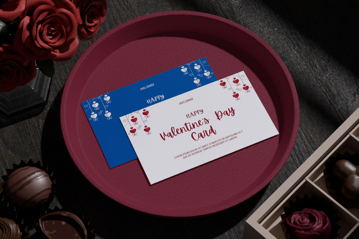 Valentines Day Card Mockup, a Merchandise Mockup by Rielismee (Photo 5 of 5)