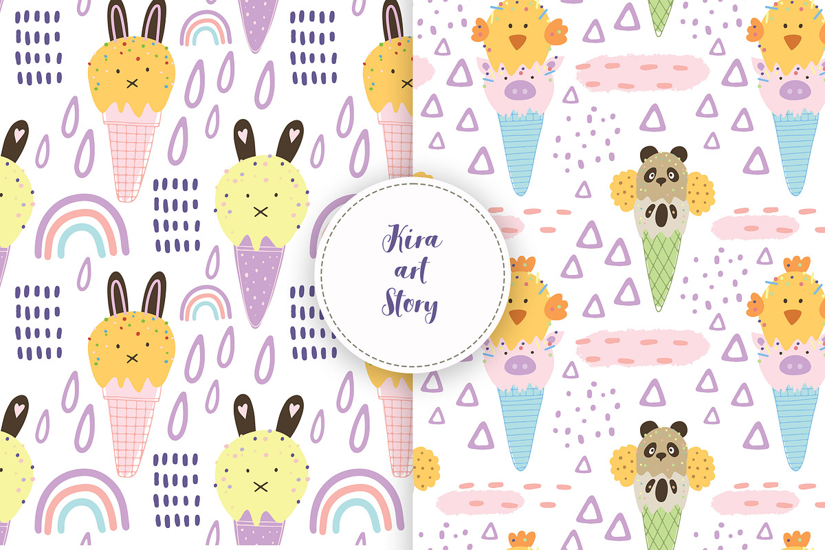 Ice cream animals collection., an Animal Illustration by Kira Konoshenko (Photo 10 of 11)