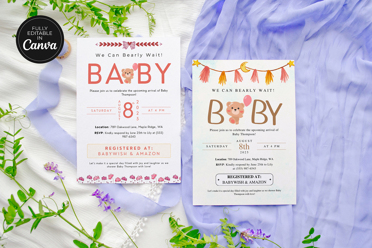 We Bearly Wait Baby Shower Invite, an Invitation Template by Snapybiz (Photo 2 of 10)