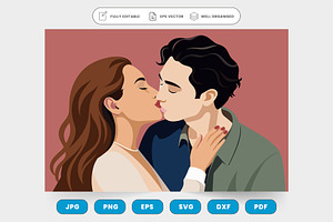 A couple sharing a passionate kiss a, a Graphic by SaroStock