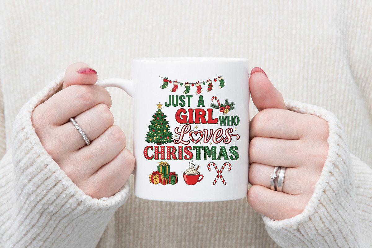 Just A Girl Who Loves Christmas Png, an Illustration by Designking (Photo 3 of 4)