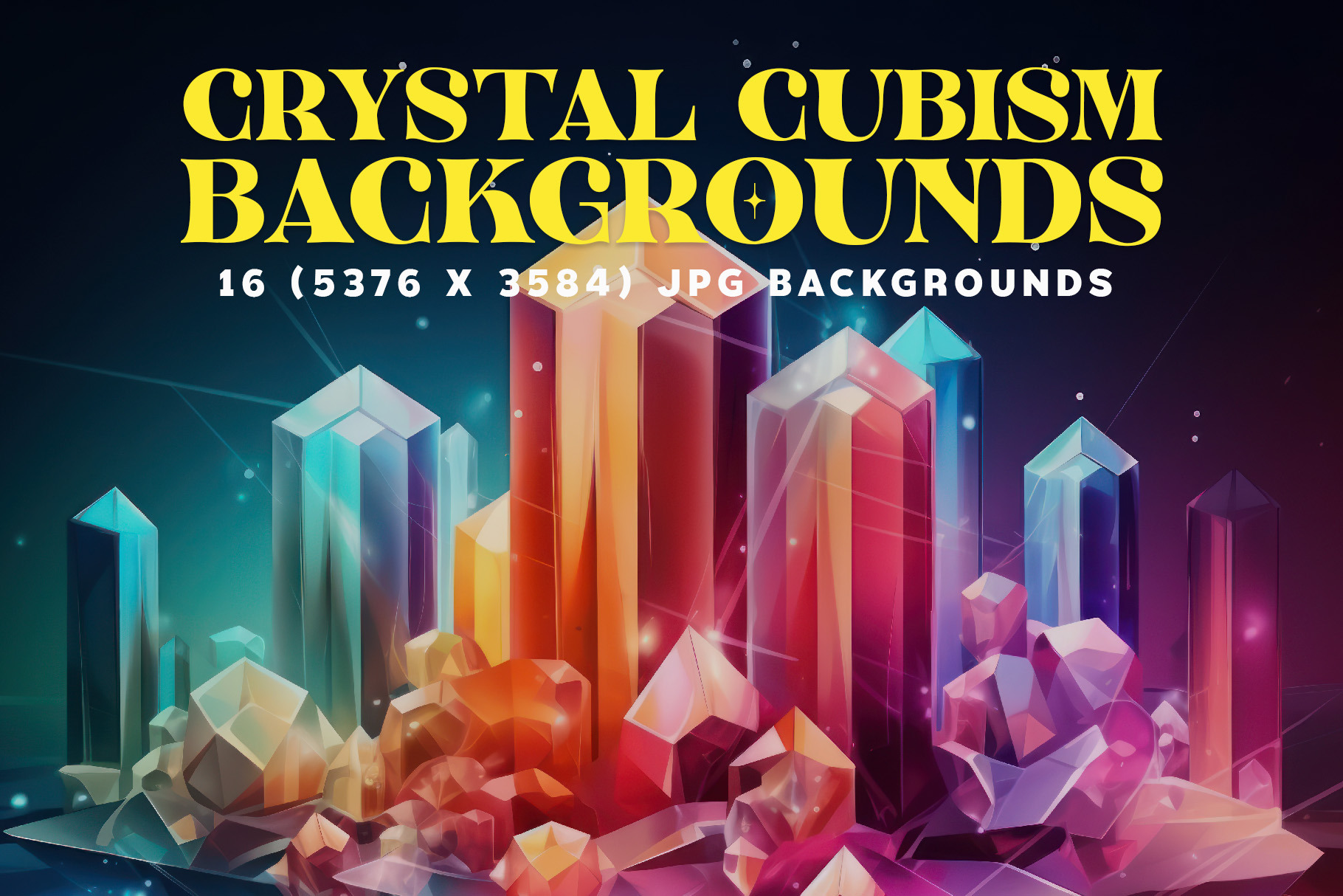 16 Crystal Cubism Backgrounds, a Background Graphic by HipFonts