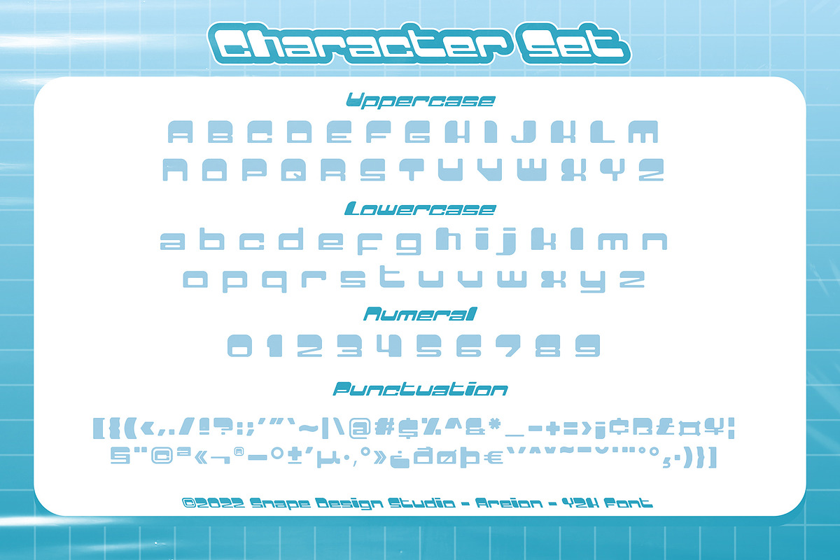 Areion - Y2K Font, a Font by Snape Design Studio (Photo 2 of 5)