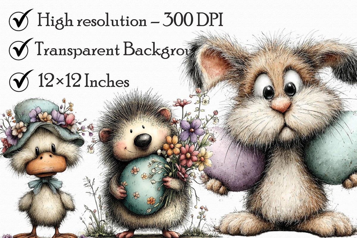 Whimsical Easter Clipart Bundle, an Illustration by Libby Wishes (Photo 7 of 7)
