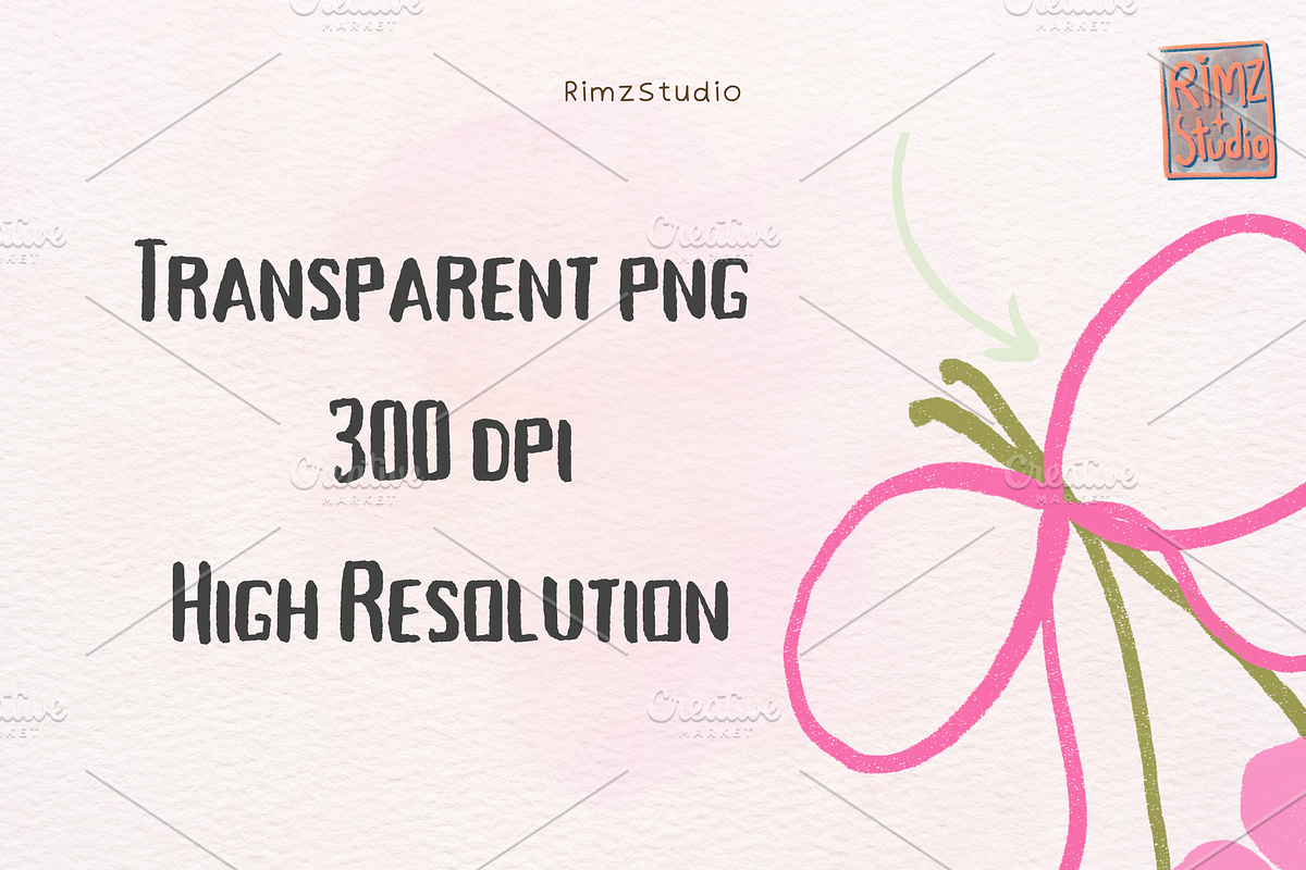 Coquette pink bow hand drawn png, an Object Illustration by RimzStudio (Photo 3 of 4)