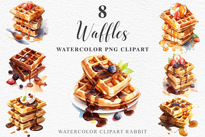 Waffles Syrup Pancakes Sweets Brunch, a Food Illustration by Rabbit Heart