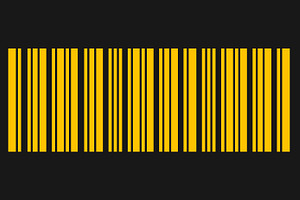 Simple Yellow barcode on black, a Business Photo by Ales Munt