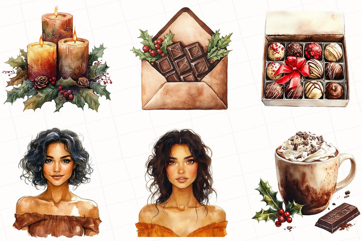 Chocolate Christmas Clipart, an Illustration by OK Design (Photo 2 of 5)