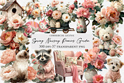 Spring Nursery Peonies Garden Clipar, an Illustration by Designworld (Thumbnail 1 of 5)