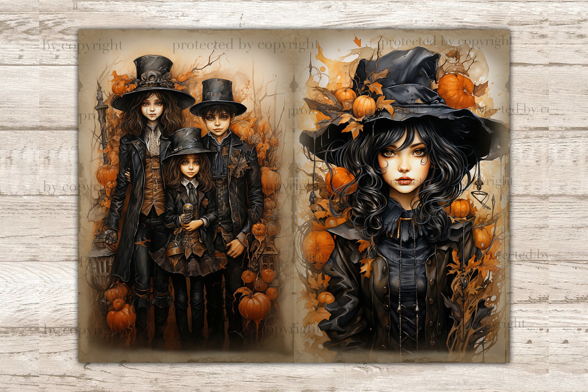 Victorian Halloween Junk Journal, a Person Illustration by GlamArtZhanna (Photo 7 of 9)