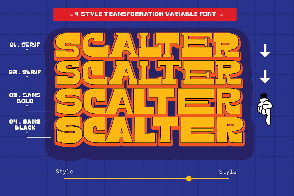 SCALTER - Font Pack Family 75% OFF, a Sans Serif Font by Dirtyline Studio (Photo 3 of 15)