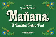 Mañana – A Fanciful Retro Font, a Serif Font by Komet & Flicker (Thumbnail 1 of 15)