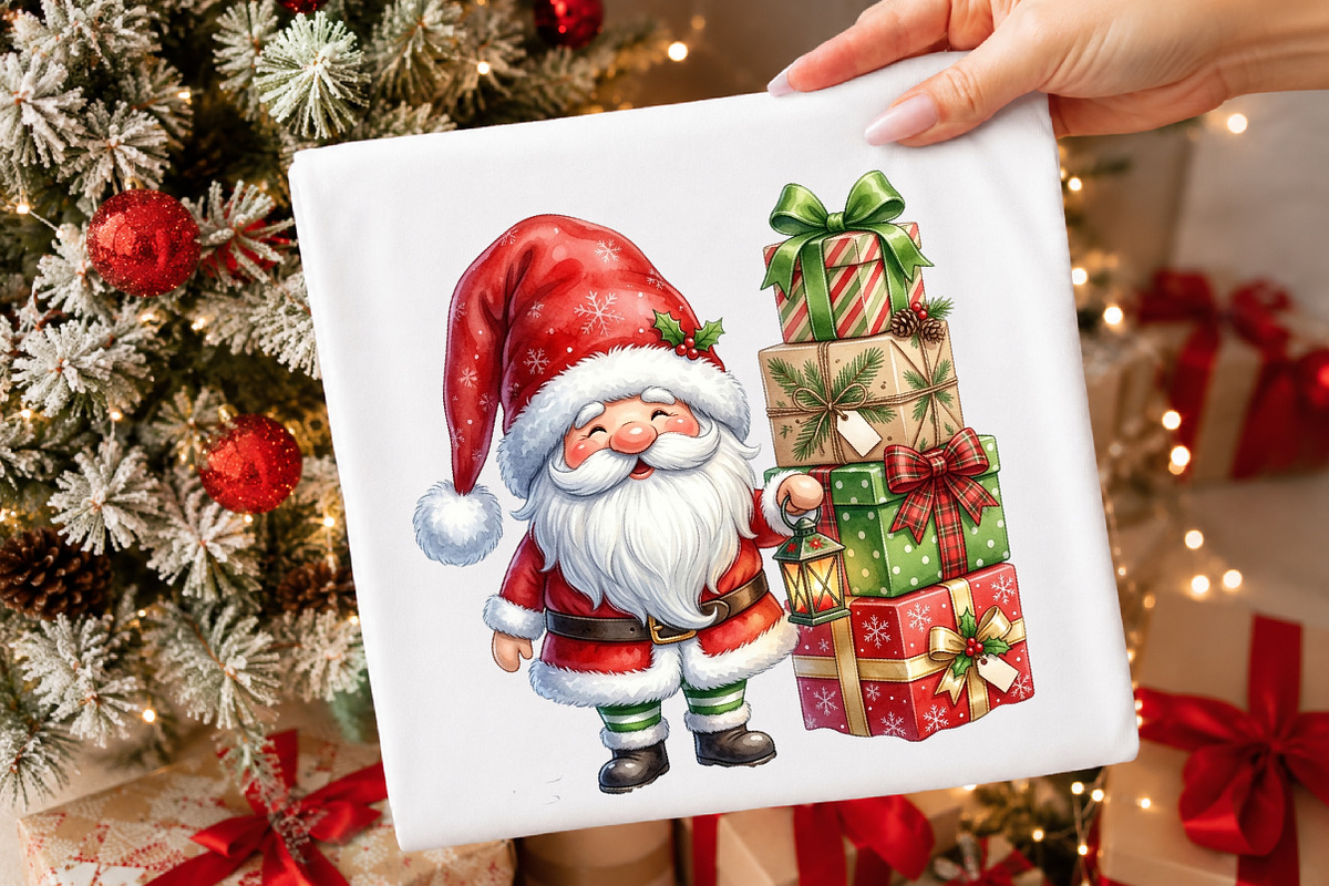 Christmas Santa Gnome Clipart Bundle, a Transportation Illustration by Digital Artistic99 (Photo 4 of 9)