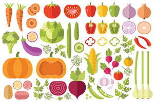 Flat Vegetables Set
