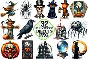 Vintage Halloween DieCuts Clipart, an Illustration by Pixels.Craft (Thumbnail 1 of 7)