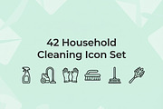 42 Minimal Household Cleaning Icons, an Outline Icon by adenpinkstore (Thumbnail 1 of 17)