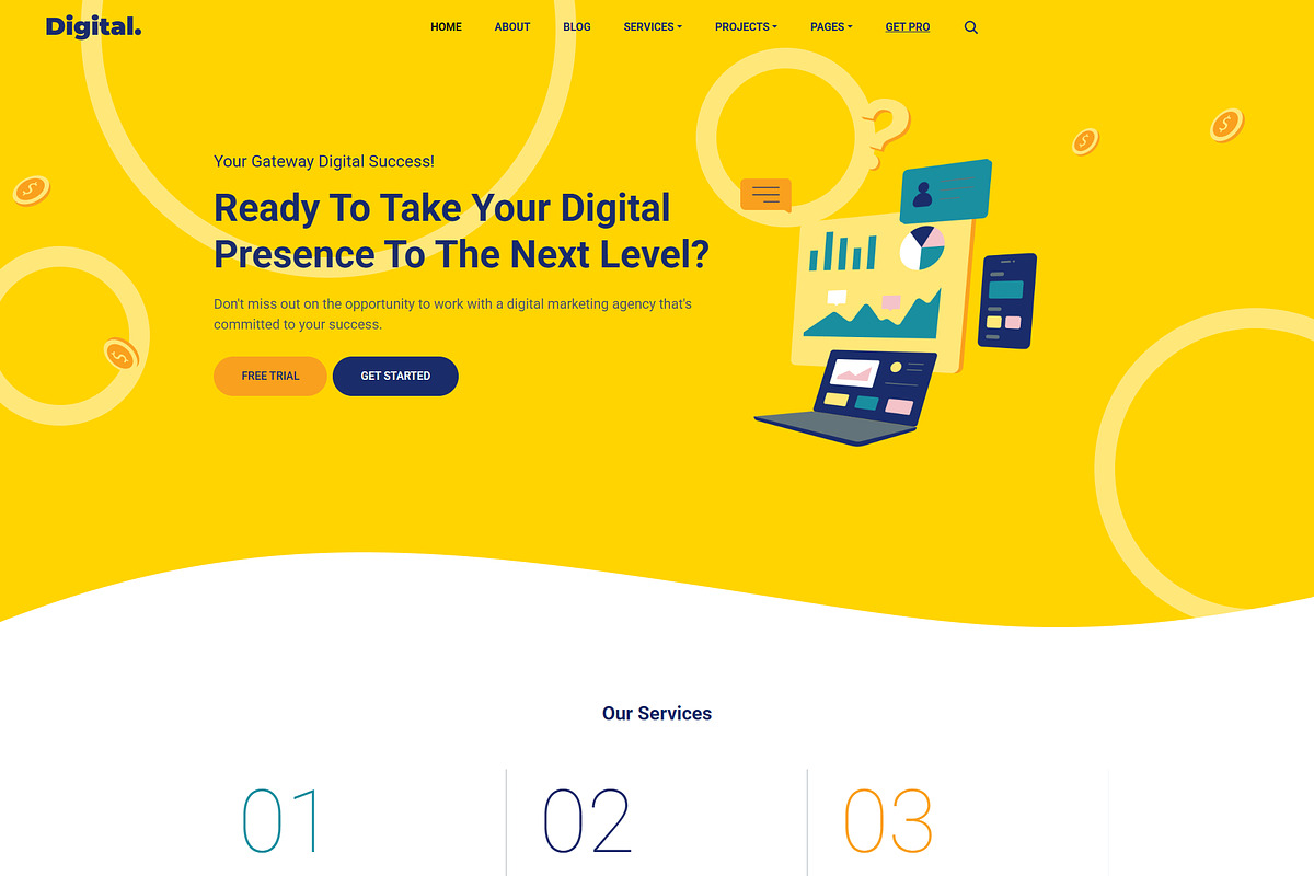 Digital - Marketing Agency Template, a HTML Template by TemplatesJungle (Photo 2 of 2)