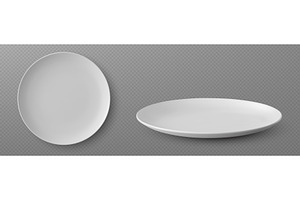 Empty white porcelain dinner plates, a Food Illustration by art PVP - market