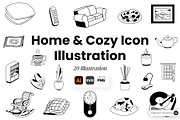 Home & Cozy Icon Illustration, an Object Graphic by SLAB! Design (Thumbnail 1 of 3)