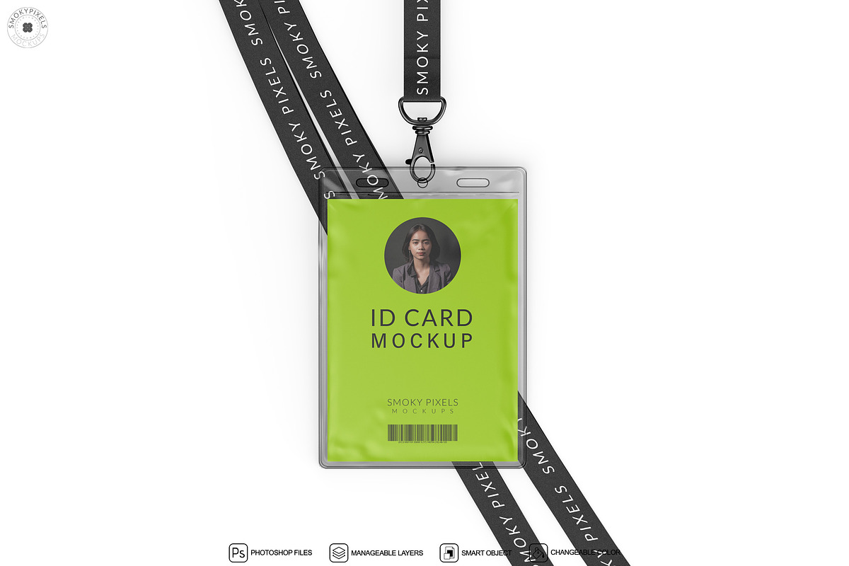 ID Card with Lanyard Mockup, a Product Mockup by SmokyPixels (Photo 5 of 5)