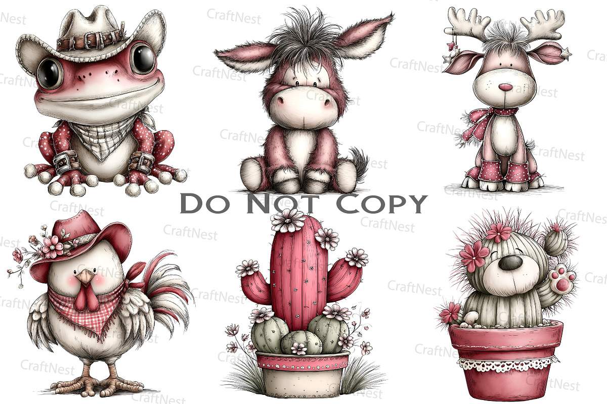 Whimsical Western Animal Clipart, an Illustration by Craft Nest (Photo 6 of 8)