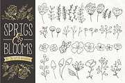 Sprigs & Blooms Clipart +Bonus Logos, an Object Graphic by The Pen and Brush (Thumbnail 1 of 7)