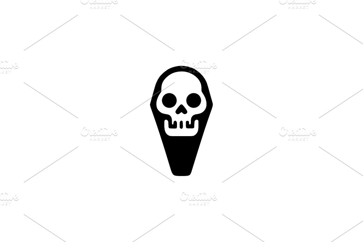 Skull Coffin Icon Vector, a Seasonal Illustration by Vectorium Studio (Photo 1 of 4)