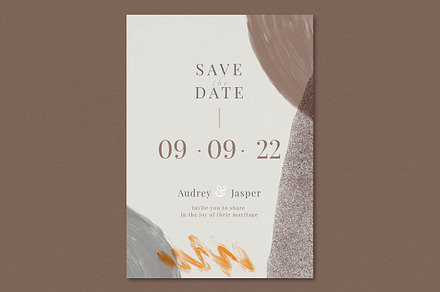 Wedding invitation card template, a Poster Template by rawpixel