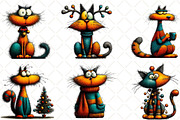 Whimsical Christmas Cat Clipart, an Illustration by Black Bird Studio (Thumbnail 2 of 6)