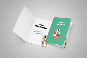 Cute Droid Card For Wishes