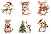Whimsical Christmas Mouse Clipart, a Seasonal Illustration by Designking (Thumbnail 3 of 4)