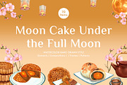 Moon Cake Under the Full Moon, a Food Illustration by CreativeValuation (Thumbnail 1 of 11)