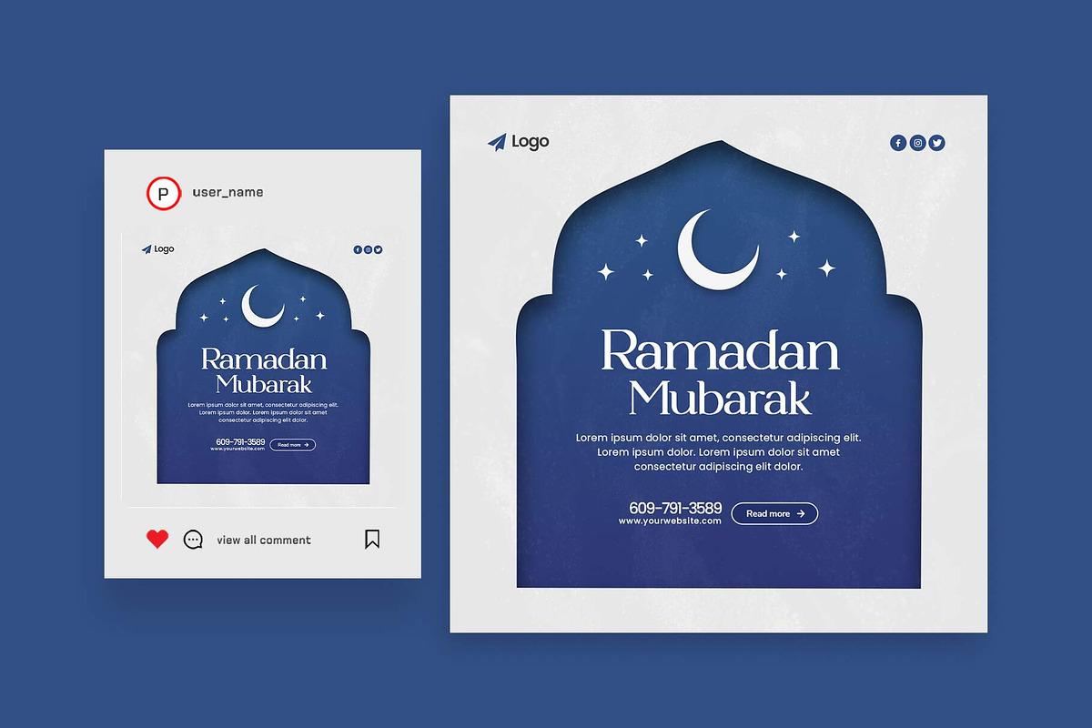 Ramadan Mubarak Instagram Bundle, a Social Media Template by Saman Osama (Photo 2 of 6)