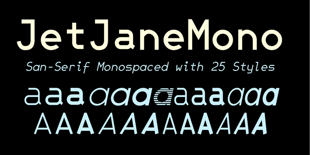 JetJaneMono, a Sans Serif Font by Ingrimayne Type (Photo 1 of 11)
